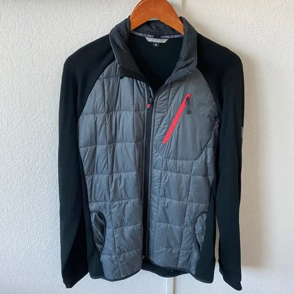 Smartwool Men's PhD SmartLoft Divide Full-Zip Top Gray and Black - Picture 1 of 9